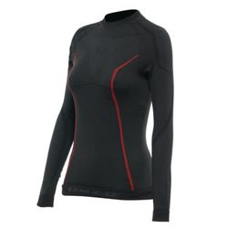 Dainese - Thermo LS Wmn,Maillot Térmico Esquí, Camiseta Interior Transpirable de Manga Larga,Negro/Rojo,Mujer
