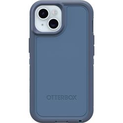 OtterBox iPhone 15, iPhone 14 och iPhone 13 Defender Series XT fodral – BABY BLUE JEANS (blå), skärmlös, robust, fästs på MagSafe, snodd