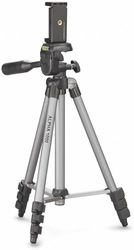 CULLMANN - 52102 - Tripé móvel Alpha 1000 com suporte para smartphone (altura da extensão de 106 cm, com cabeça de 3 vias, carga máxima de 1 kg, tamanho do paqeute 37 cm, peso 480 g), prata