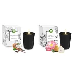 Airwick Bougie Parfumée Vanille et Coco – Bougie Décorative jusqu’à 40h de Combustion+Airwick Bougie Parfumée Pivoine et Poire Anjou – Bougie Décorative jusqu’à 40h de Combustion