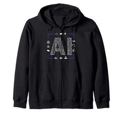 Inteligencia Artificial AI Hacker Geek Robot de codificación Sudadera con Capucha