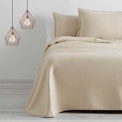 Colcha/Cubrecama de algodón reciclado Rice color Lino para cama de 150 cm