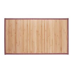 Relaxdays Tappeto in bambù, Resistente all’umidità, Antiscivolo, Bordi in Tessuto, Bagno, 80x45 cm, Legno Naturale