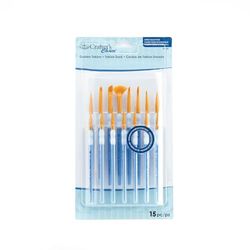 Royal & Langnickel Crafter's Choice Mini Gold Taklon Brush Value Set-15/Pkg, pequeño a Mediano