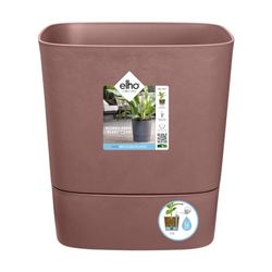 Elho Greensense Aqua Care Square 30 - Vaso per Interno E Esterno - Ø 29.5 x H 30.2 cm - Marrone/Marrone Argilla