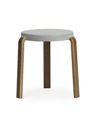 Normann Copenhagen Tap Madera, Asiento: Espuma Pur, Patas de la Silla: Fresno chispeado, Gris, H 43 x Ø 35 cm