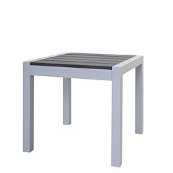 Chicreat Aluminium kruk met polyhouten oppervlak en kussen, zilver en zwart, 50 x 50 x 45 cm