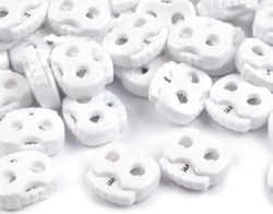 cyclingcolors 10x Terminale Fermacorda 15x15mm Abbigliamento Rotondi plastico Stop cordone Chiusura Regolabile Cordino Elastico Scarpe Zaini Tenda Campeggio, Bianco