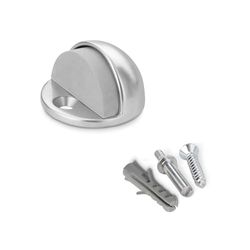 Metal Door Stop, matt Chrome Finish, Screw Fixing, Ideal for preventing Bumps on The Wall and Keeping Doors Open.