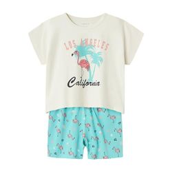 NAME IT Meisjes Nkfnightset Cap Pool Blue Flamingo Noos pyjama, pool blue, 122/128 cm