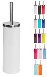 MSV Miami Toilet Brush with Hygienic Container White, Stainless Steel, 30 x 20 x 15 cm