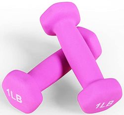 Signature Fitness Neopreen halter handgewichten, anti-slip, anti-rol, zeskantvorm, kleurrijk, 0,5 kg, paar