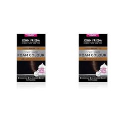 John Frieda Precision Foam Colour 4N, Salon-Finish Dark Natural Brown Hair Dye, Dark Brown Permanent Hair Colour, 100% Grey Coverage (Pack of 2)