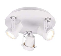 Trio Leuchten Goa 800690331 - Faretto in metallo bianco opaco, 3 x GU10