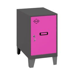 Simon Rack Casier Vestiaire Metallique Petit, 575x400x500 mm, Armoire Metallique Petit, Comprend la Clé, Anthracite/Rosé - Simonlocker