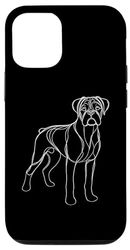 Custodia per iPhone 14 Pro Line Art Boxer Dog Boxers