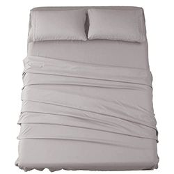 SONORO Kate Ensemble de draps en Microfibre Super Douce, 1800, draps égyptiens de Luxe en Fil de Coton avec Poche de 40,6 cm de Profondeur, infroissables et hypoallergéniques, 4 pièces (Grand lit,