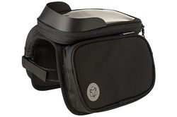 AGU Essentials Performance Dubbele fiets-frametas, 1 liter, waterafstotend, 100% gerecycled polyester, zwart, zwart, 1