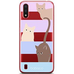 ERT GROUP mobiltelefonfodral för Samsung A01 originalt och officiellt licensierat Babaco mönster Cats 014 optimalt anpassad till formen på mobiltelefonen, gedeeltelijk transparant