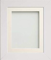 Frame Company Watson Range White 10x10 inch Picture Photo Frame with Ivory Mount for Image 8x8 inch *Choice of Sizes* Fitted with Real Glass