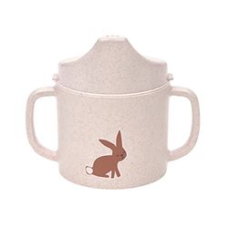 LÄSSIG Children's Training Cup with Handle and Removable Lid 150 ml/Sippy Cup Little Forest Rabbit,1310066727