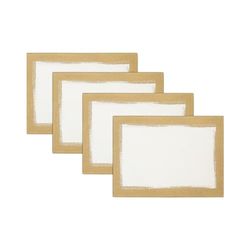 Villeroy & Boch Colección de Mesa de Pinceladas metálicas, Lino, Marfil y Dorado, 14"x20" (Set of 4 Placemats)