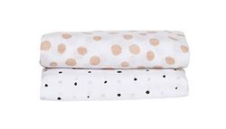 Zestaw 2 szt. Swaddle & Burp Blanket koc do wtulania się ścierki z bawełny muślinu 100 x 120 cm, 100% naturalna bawełna - Öko-Tex Standard 100, Kleckse morelowa