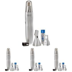 Wahl 3-in-1 Personal Trimmer, Trimmers for Men and Women, Nose Ear and Eyebrow Trimmer, Washable Heads, Trim Sideburns and Facial Hair, Peach Fuzz Trimming, Cordless (Pack of 4)