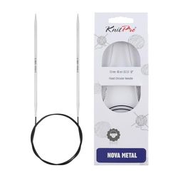 KnitPro Nova Metallo Placcato Nichel Aghi con Punta Arrotondata - 3,00mm / 120cm (10333)