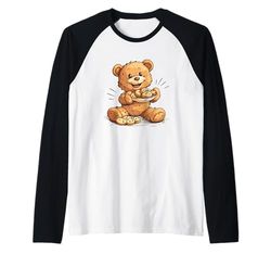Accogliente orsacchiotto con biscotti per uno spuntino perfetto Maglia con Maniche Raglan