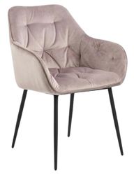 AC Design Furniture Bentley Carver krzesła do jadalni zestaw 2 sztuk, wys. 83 x szer.: 58 x gł. 55 cm, Dusty Rose/czarny, aksamit/metal, 2 szt.