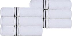 Superior Lot de 6 Petites Serviettes en Coton Turc Ultra Pelucheux pour la Maison, l'appartement, Airbnb, Cuisine, Salle de Bain, absorbantes, séchage Rapide, Accessoires de Bain, Doux Basiques, Noir