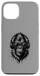 Elegante Monkey DJ Holiday Music Gorilla cuffie occhiali da sole Custodia per iPhone 13