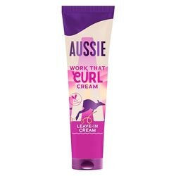 Aussie Work That Curl Crème 160ml, Crème Sans Rinçage pour Définir et Hydrater Cheveux Bouclés et Ondulés, Douceur et Hydratation