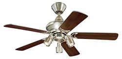 Westinghouse Lighting Kingston Ventoinha de teto GU10, 53 W, alumínio acetinado, 105 x 105 x 38 cm