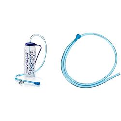 Hydrate for Health The Hydrant 1 L Drinking Bottle with Tube, Latex free (Eligible for VAT Relief in The UK) & NRS Healthcare Spare Tube and Valve for Hydrant Water Bottle