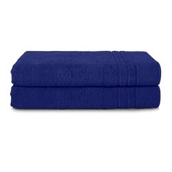 Komfortec Asciugamani 2 per Sauna 80x200 cm in 100% Cotone,470 g/m², Asciugamano Doccia Grande, Morbido, Asciugatura Rapida, Blu scuro