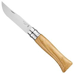 OPINEL - Caja N°9 Navaja de Bolsillo - Hoja de Acero Inoxidable - Mango de Roble - Comodidad de Corte, Uso Diario - Anillo de Seguridad Virobloc - Fabricación Francesa