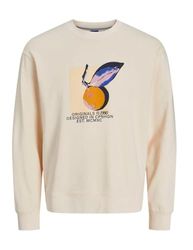 JACK & JONES JORTAMPA Branding Sweat Crew Neck, wit melange., XXL