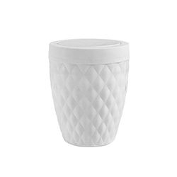 Addis Diamond Style 518030 - Pattumiera da bagno con coperchio basculante, colore: bianco