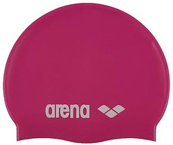 ARENA Klassieke badmutsen voor meisjes, Fuxia-wit (91), one size EU