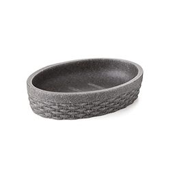 TATAY Saboneteira, coleção de mesa Nest, de poliéster, cinzento, medidas 12,6 x 9,2 x 2,8