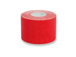 Gima - Ruban de Kinésiologie Ultra Adhésif, Hypoallergénique Imperméable et Élastique jusqu'à 160%, Epaisseur 0.48 mm, Dimensions : 5 m x 5 cm, Couleur Rouge, pour Sports et Physiothérapie, 1 Rouleau
