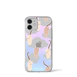 ERT GROUP mobiltelefonfodral för Iphone 12 Mini originalt och officiellt licensierat Babaco mönster Cats 015 optimalt anpassad till formen på mobiltelefonen, gedeeltelijk transparant
