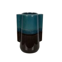 Romimex Vaas, blauw/zwart, keramiek, 23 x 35 x 23 cm