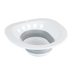 Relaxdays Bain de siège pour Soins intimes, Bidet de Toilette, Amovible, HLP : 12x36x39 cm, en Plastique, Blanc/Gris