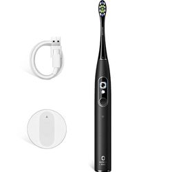 Oclean Elektrische Tandenborstel X Elite 10, Touchscreen met 12 Gebiedsregistratie, 5 Poetsstanden, Sonic Tandenborstel met Timer, 40 Dagen Batterijduur, 45dB, Zwart