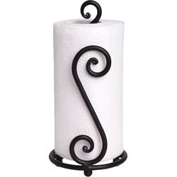 Soporte para Toallas de Papel de Lujo | Negro Elegante Hierro Forjado | Soporte de pie de Metal Forjado a Mano clásico Decorativo para encimera | Hecho a Mano por RTZEN-Décor