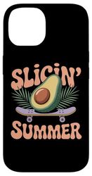 Slicin' Summer Avocado Skateboard Fun Graphic Case for iPhone 14