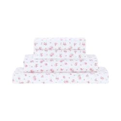 Modern Threads Soft Printed Luxurious Microfiber Bed Sheets conjunto de lençóis com estampado de rosas, poliéster, creme, casamento